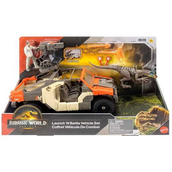 Mattel Jurassic World - Δεινοσαυρος Με Οχημα Και Φιγουρα JGB59
