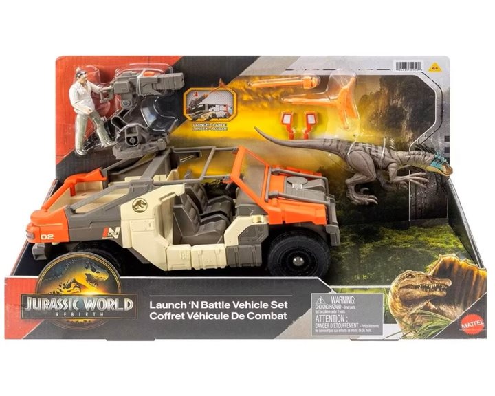 Mattel Jurassic World - Δεινοσαυρος Με Οχημα Και Φιγουρα JGB59