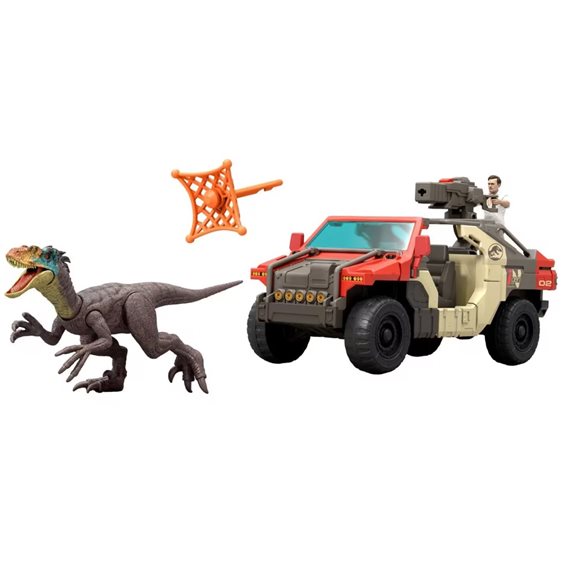 Mattel Jurassic World - Δεινοσαυρος Με Οχημα Και Φιγουρα JGB59