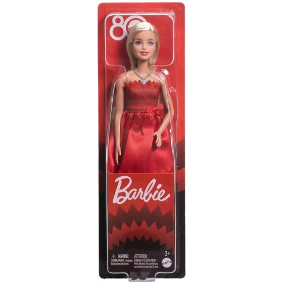 Mattel Barbie Κόκκινο Φόρεμα - Mattel 80 Χρονια Κούκλα JGD25