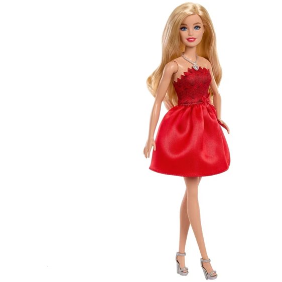 Mattel Barbie Κόκκινο Φόρεμα - Mattel 80 Χρονια Κούκλα JGD25
