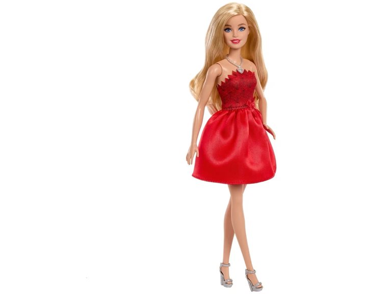 Mattel Barbie Κόκκινο Φόρεμα - Mattel 80 Χρονια Κούκλα JGD25