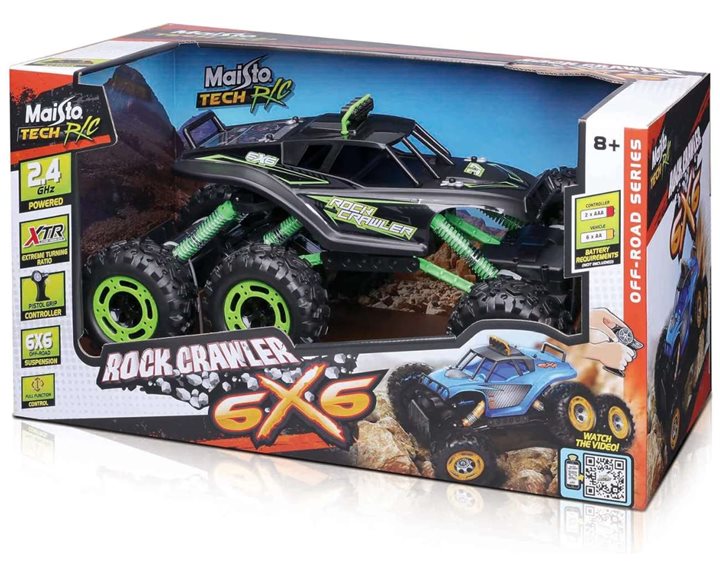 Maisto Τηλεκατευθυνόμενο Rock Crawler 6x6 Matte Black