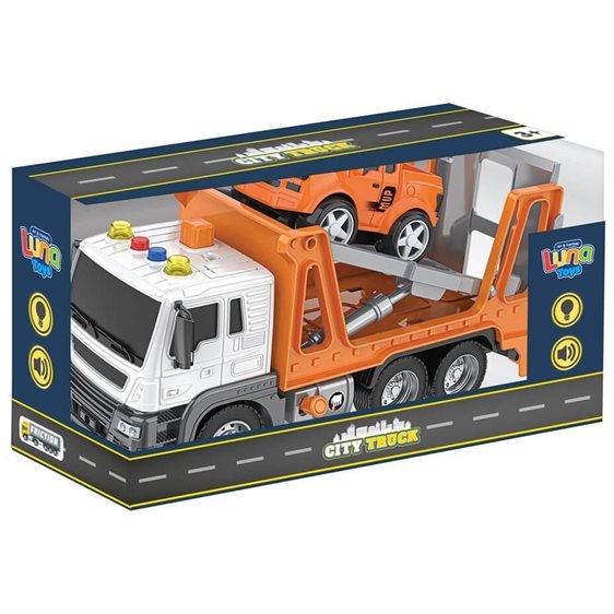 Φορτηγό Μεταφορέας Οxημάτων Luna Toys Friction 1:16 με ήxο και φως 000623102