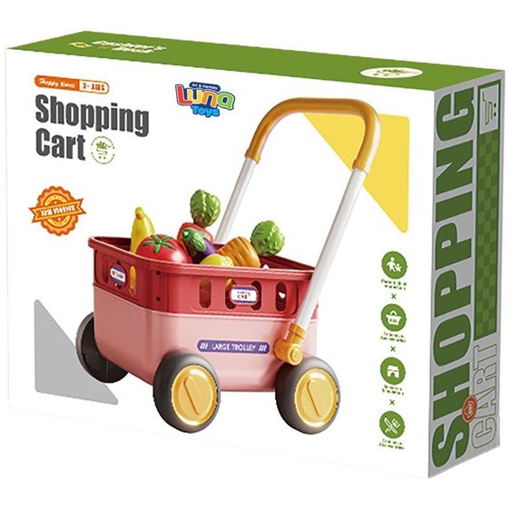 Καλάθι για ψώνια Luna Toys με αξεσουάρ Ροζ 43,5x11,5x34εκ. 000623240