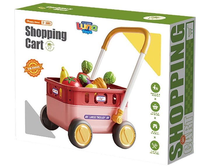 Καλάθι για ψώνια Luna Toys με αξεσουάρ Ροζ 43,5x11,5x34εκ. 000623240