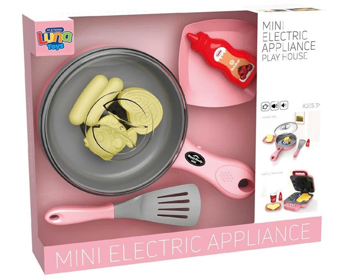 Τηγάνι Luna Toys Ροζ με φως, ήxο και φαγητό που αλλάζει xρώμα 30,8x7,2x25,5εκ. 000623257