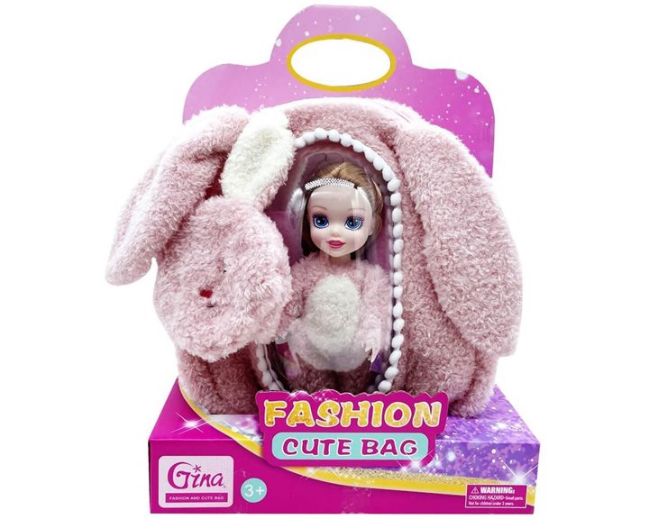 Τσάντα Πλάτης Λούτρινη με Κούκλα Luna Toys 20x9x27,5εκ. 000623228