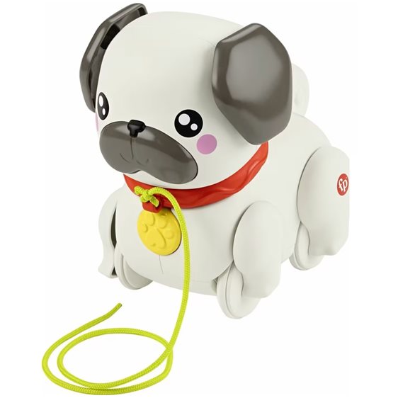 Fisher-Price Συρρόμενο Σκυλάκι Pug Παιχνίδι Με Σχοινάκι Για Τράβηγμα HTW94
