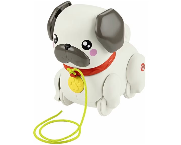 Fisher-Price Συρρόμενο Σκυλάκι Pug Παιχνίδι Με Σχοινάκι Για Τράβηγμα HTW94