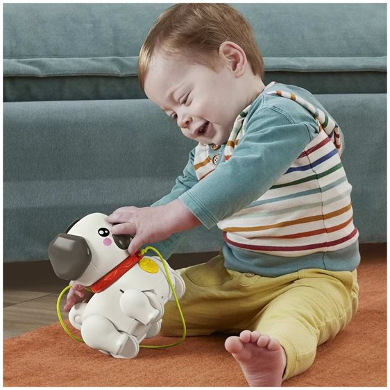 Fisher-Price Συρρόμενο Σκυλάκι Pug Παιχνίδι Με Σχοινάκι Για Τράβηγμα HTW94