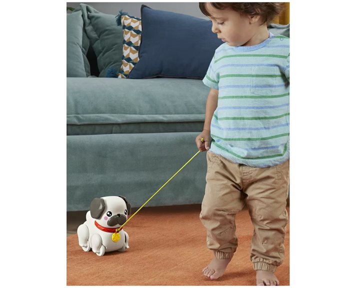 Fisher-Price Συρρόμενο Σκυλάκι Pug Παιχνίδι Με Σχοινάκι Για Τράβηγμα HTW94