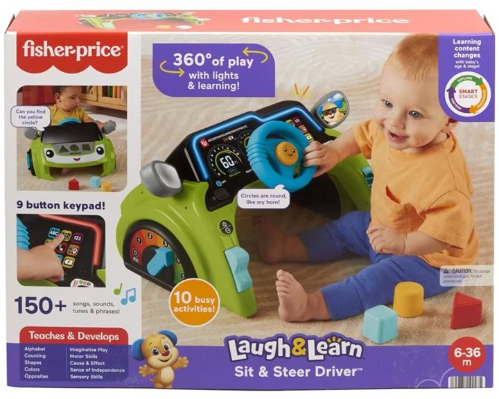 Mattel Fisher-Price Laugh & Learn Sit & Steer Εκπαιδευτικό Αυτοκίνητο HYR91