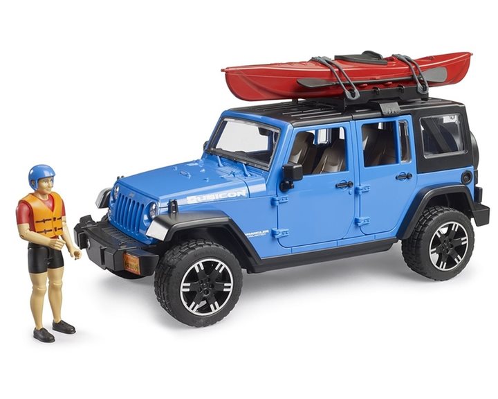 Bruder Αυτοκίνητο Jeep Rubicon με Καγιάκ και Οδηγό 1:16