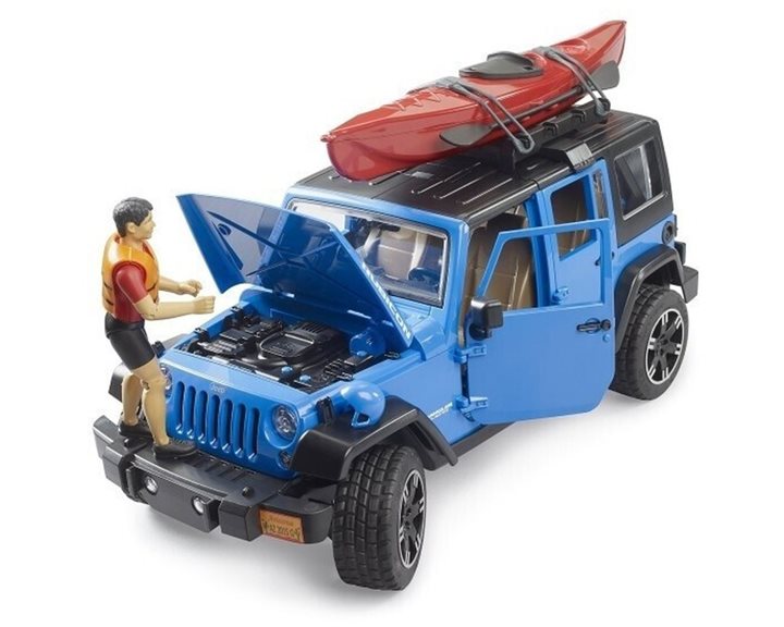 Bruder Αυτοκίνητο Jeep Rubicon με Καγιάκ και Οδηγό 1:16