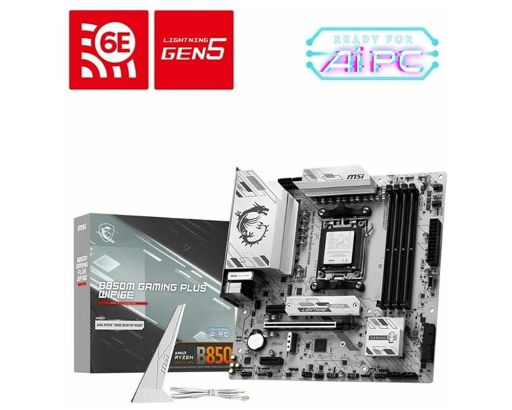 MSI MB B850M GAMING PLUS WIFI6E, SOCKET AMD AM5, CS AMD B850, 4 DIMM SOCKETS DDR5, DP/ HDMI, PCI-E GEN 5.0, 2.5G LAN, WIFI6E, MICRO-ATX, 3YW.