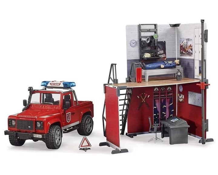 Bruder Πυροσβεστικός Σταθμός με Land Rover και Πυροσβέστη