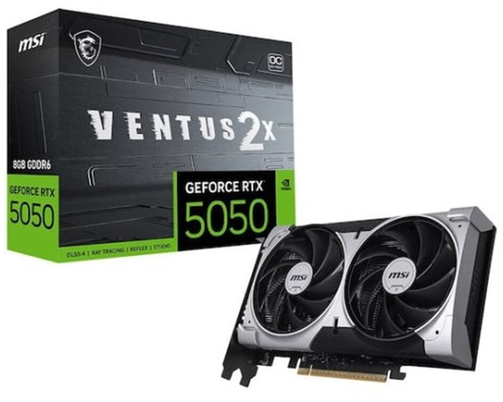 MSI VGA PCI-E NVIDIA GF RTX 5050 8G VENTUS 2X OC, 8GB/128BIT, GDDR6, HDMI/3xDP, DUAL FAN, 2 SLOT FANSINK, 3YW.