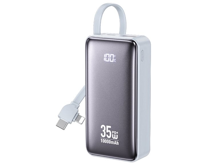 Power Bank 10000mAh PD 35W WK WP-61 2 Θέσεων, με καλώδιο USB-C/Lightning Μπλέ