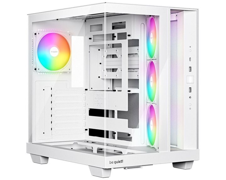 BEQUIET PC CHASSIS LIGHT BASE 500 LX WHITE BGW86, MIDI TOWER ATX, ARGB LIGHTING, W/O PSU, Side: 3x Light Wings LX Reverse 120mm PWM White, Rear: 1x Light Wings LX 120mm PWM White, 3YW.