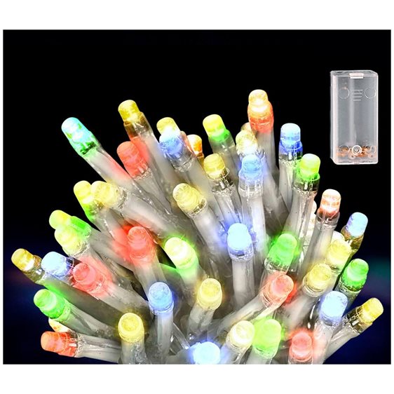 50 Λαμπάκια Led Μπαταρίας Πολύχρωμα με Controller 93-3489