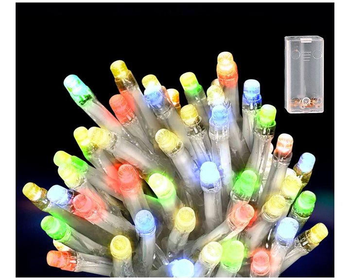 50 Λαμπάκια Led Μπαταρίας Πολύχρωμα με Controller 93-3489