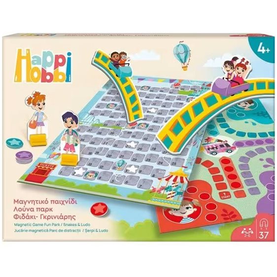 HappiHobbi Μαγνητικό Επιτραπέζιο Λούνα Παρκ Φιδάκι - Γκρινιάρης Με 37 Χάρτινους Εκπαιδευτικούς Μαγνήτες Για 4+
