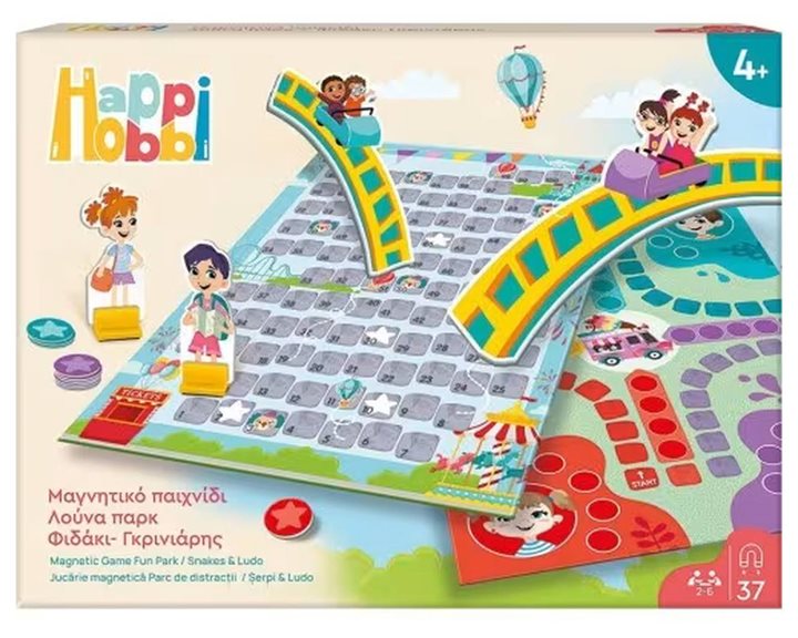 HappiHobbi Μαγνητικό Επιτραπέζιο Λούνα Παρκ Φιδάκι - Γκρινιάρης Με 37 Χάρτινους Εκπαιδευτικούς Μαγνήτες Για 4+