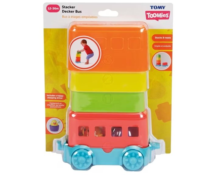 Tomy Toomies Βρεφικό Παιχνίδι Λεωφορεία Σε Πυραμίδα Για 12-36 Μηνών