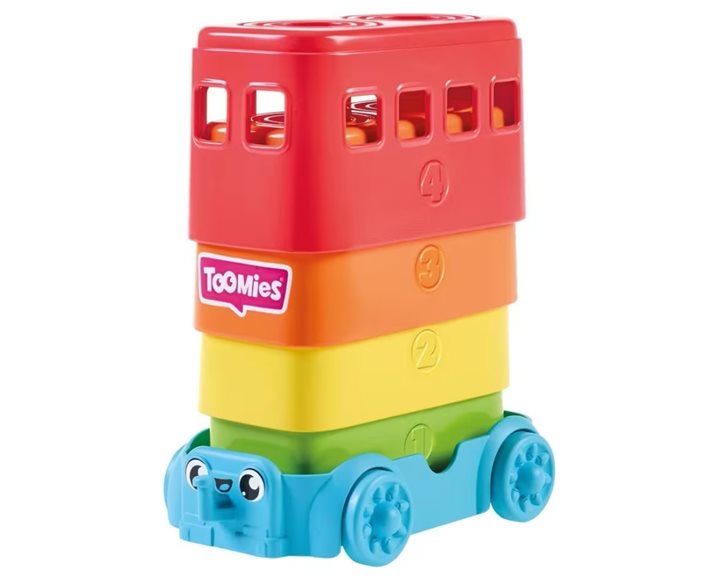 Tomy Toomies Βρεφικό Παιχνίδι Λεωφορεία Σε Πυραμίδα Για 12-36 Μηνών