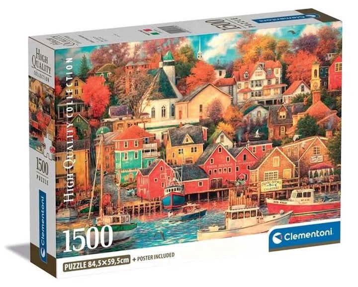 Clementoni Παζλ High Quality Collection Λιμάνι Παλιάς Καλής Εποχής 1500 τμχ - Compact Box