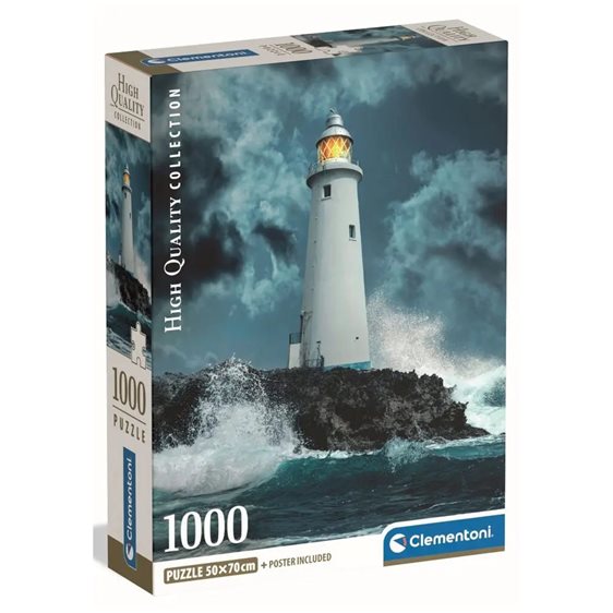 Clementoni Παζλ High Quality Collection Καταιγίδα Στο Φάρο 1000 τμχ - Compact Box