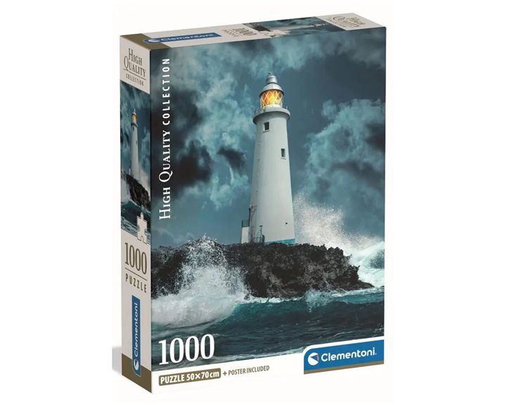 Clementoni Παζλ High Quality Collection Καταιγίδα Στο Φάρο 1000 τμχ - Compact Box