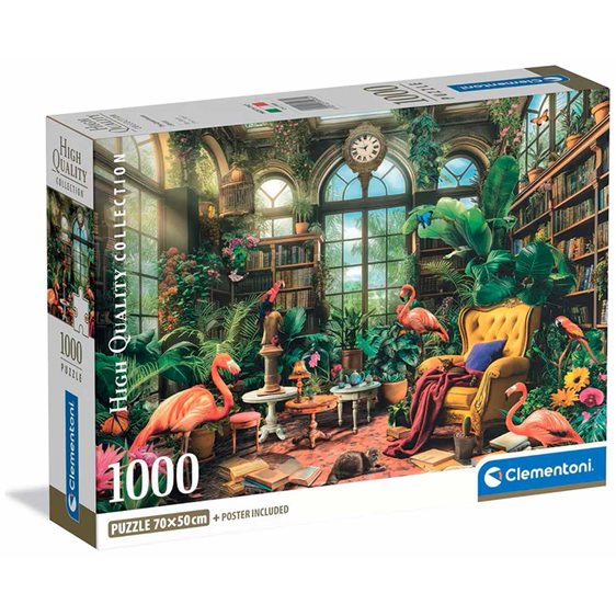 Clementoni Παζλ High Quality Collection Βιβλιοθήκη στο Σπιτάκι του Κήπου 1000 τμχ - Compact Box