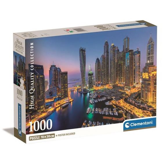 Clementoni Παζλ High Quality Collection Ντουμπάι 1000 τμχ - Compact Box