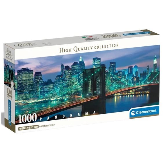 Clementoni Παζλ Panorama High Quality Collection Νέα Υόρκη Γέφυρα Brooklyn 1000 τμχ - Compact Box