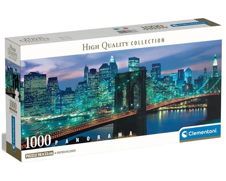 Clementoni Παζλ Panorama High Quality Collection Νέα Υόρκη Γέφυρα Brooklyn 1000 τμχ - Compact Box