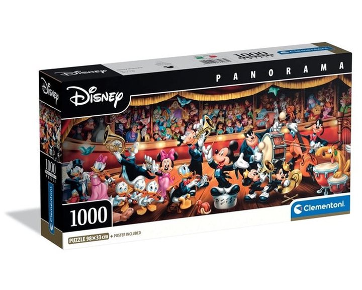 Clementoni Παζλ Panorama High Quality Collection Disney Ορχήστρα 1000 τμχ - Compact Box