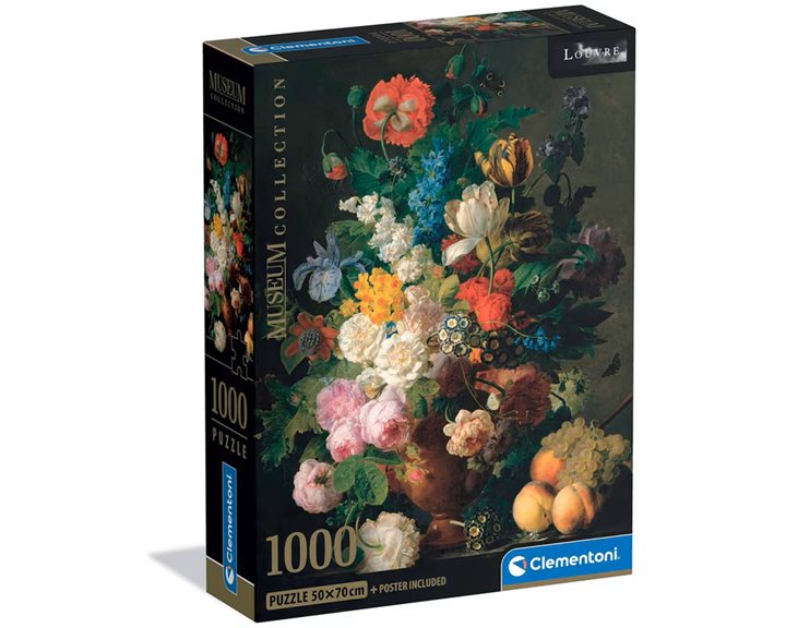 Clementoni Παζλ Museum Collection Van Dael: Βάζο με Λουλούδια 1000 τμχ - Compact Box