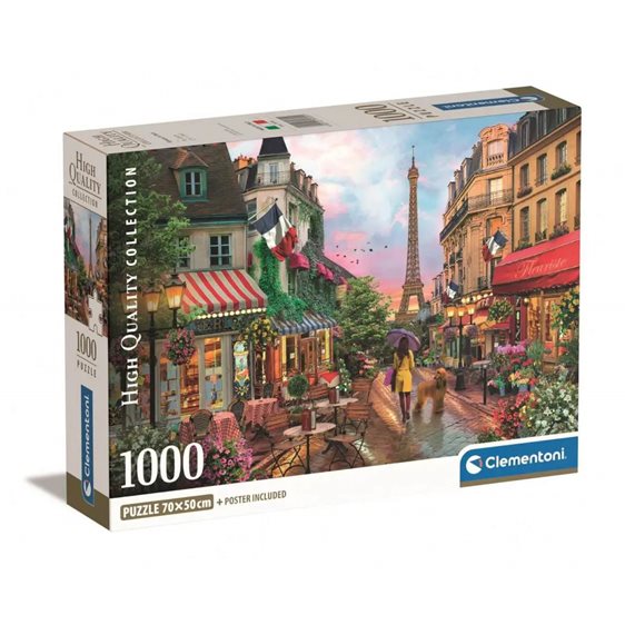 Clementoni Παζλ High Quality Collection Flowers In Paris 1000 τμχ - Compact Box