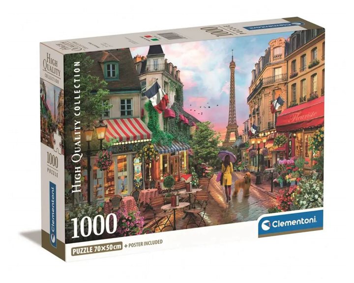 Clementoni Παζλ High Quality Collection Flowers In Paris 1000 τμχ - Compact Box