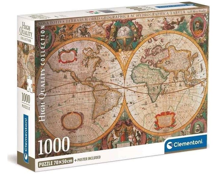 Clementoni Παζλ High Quality Collection Χάρτης Αντίκα 1000 τμχ - Compact Box