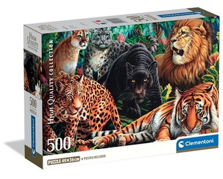 Clementoni Παζλ High Quality Collection Αγριόγατες 500 τμχ - Compact Box