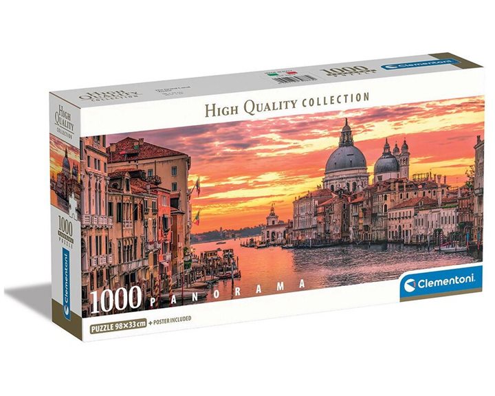 Clementoni Παζλ Panorama High Quality Collection Το Μεγάλο Κανάλι Βενετία 1000 τμχ - Compact Box