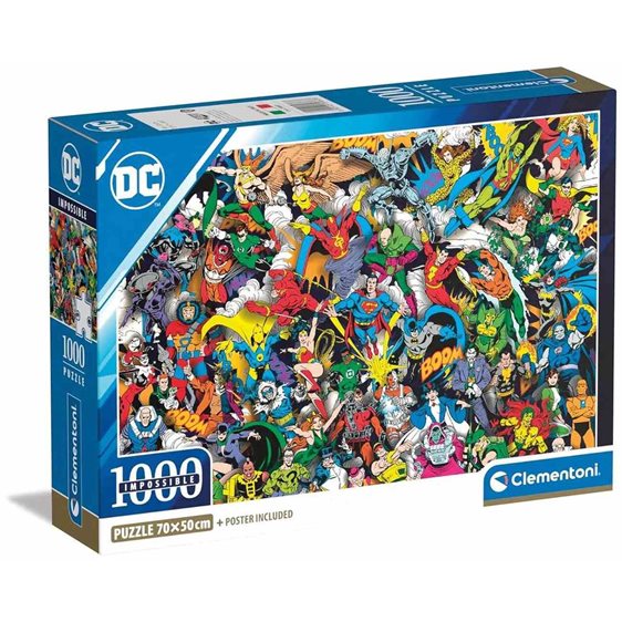 Clementoni Παζλ Impossible DC Comics Justice League 1000 τμχ - Compact Box