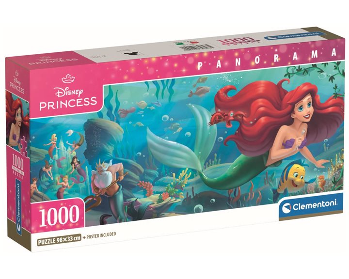 Clementoni Παζλ Panorama High Quality Collection Disney Η Μικρή Γοργόνα 1000 τμχ - Compact Box