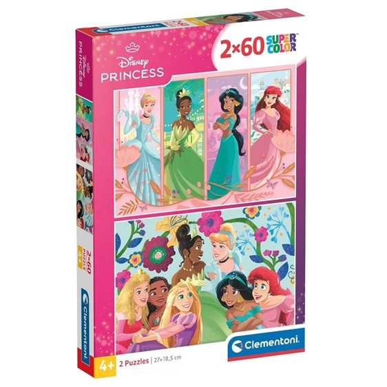 Clementoni Παιδικό Παζλ Super Color Disney Princess 2x60 τμχ