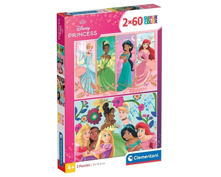 Clementoni Παιδικό Παζλ Super Color Disney Princess 2x60 τμχ