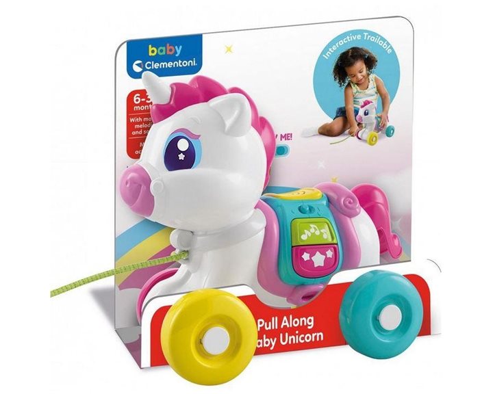Baby Clementoni Βρεφικό Παιχνίδι Συρόμενο Μονόκερος Για 6-36 Μηνών