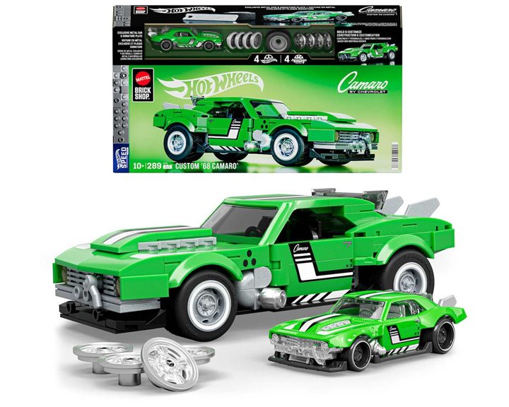 Mattel Mattel Brick Shop Hot Wheels Custom ’68 Camaro Building Toy Kit (289 Pieces), For Collectors JFT16